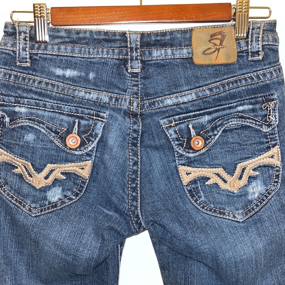 Seven7 Flare Distressed Jeans - Picture 9 of 12